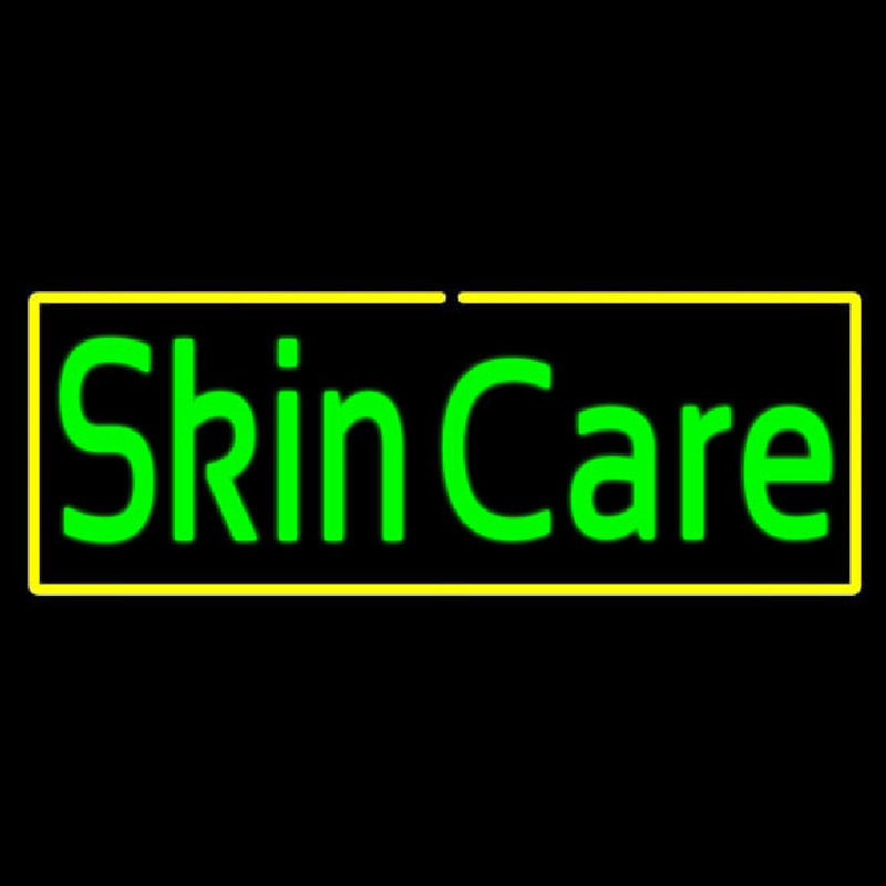 Green Skin Care Yellow Border Enseigne Néon