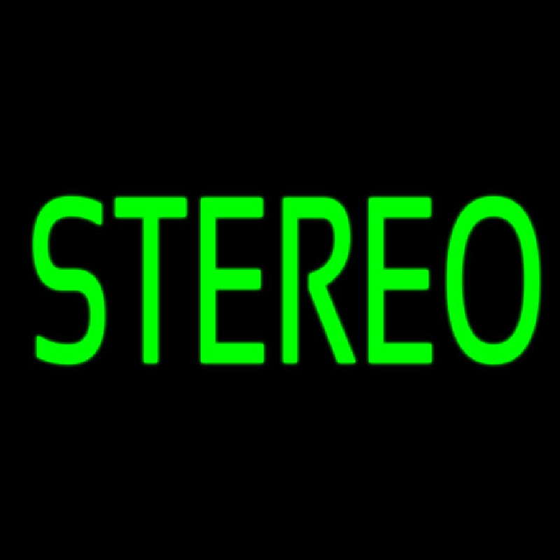 Green Stereo Block 2 Enseigne Néon