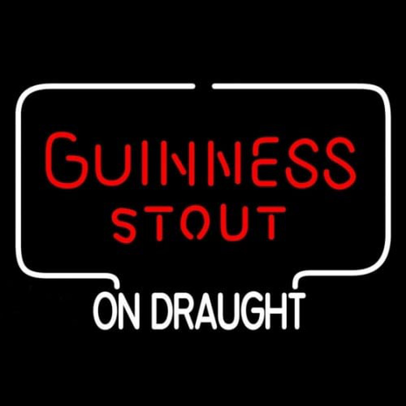 Guinness Stout ON DRAUGHT Enseigne Néon