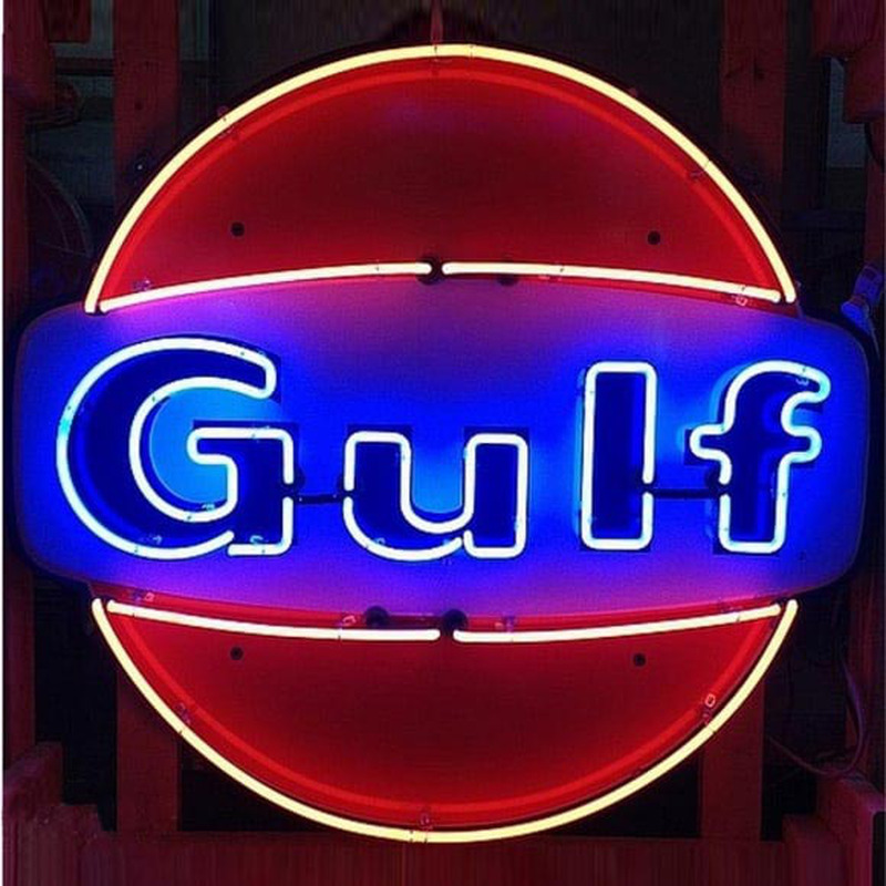 Gulf Gasoline Enseigne Néon