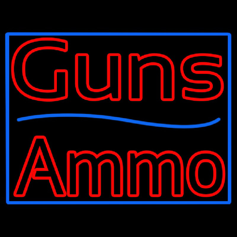Guns Blue Line Ammo Enseigne Néon
