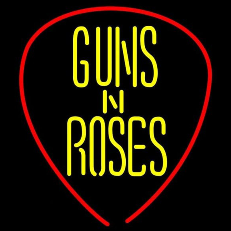 Guns N Roses Guitar Pick Rock Band Enseigne Néon