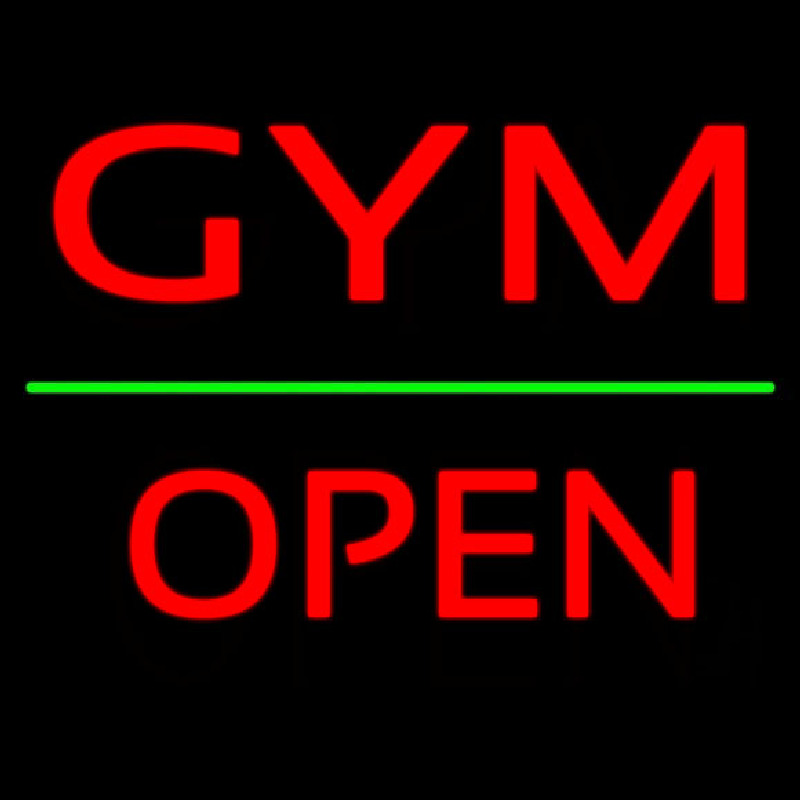 Gym Block Open Green Line Enseigne Néon
