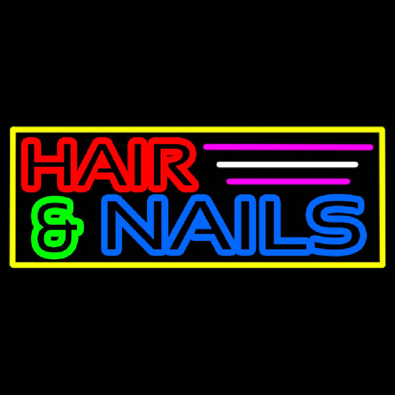 Hair And Nails Double Stroke Enseigne Néon