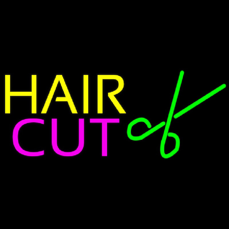 Hair Cut Logo Enseigne Néon