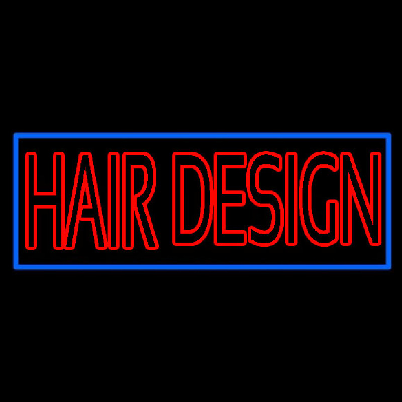 Hair Design With Blue Border Enseigne Néon