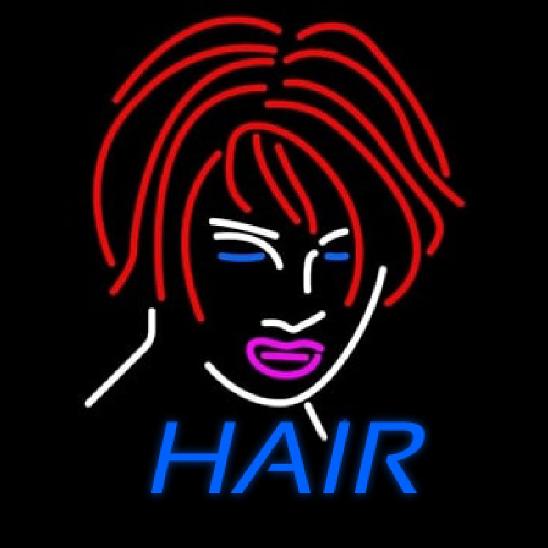 Hair Girl Logo Enseigne Néon