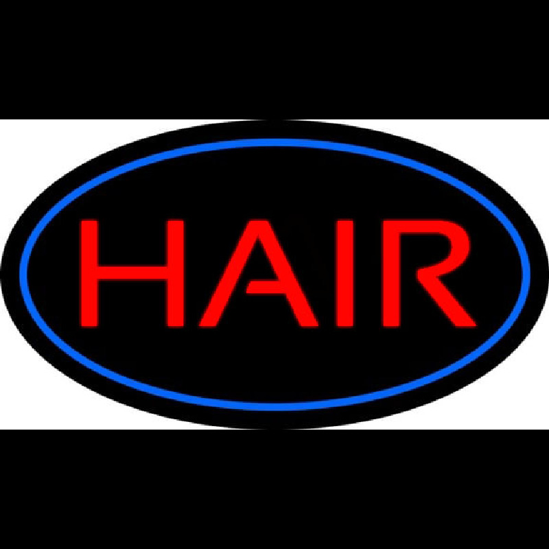 Hair Oval Blue Enseigne Néon