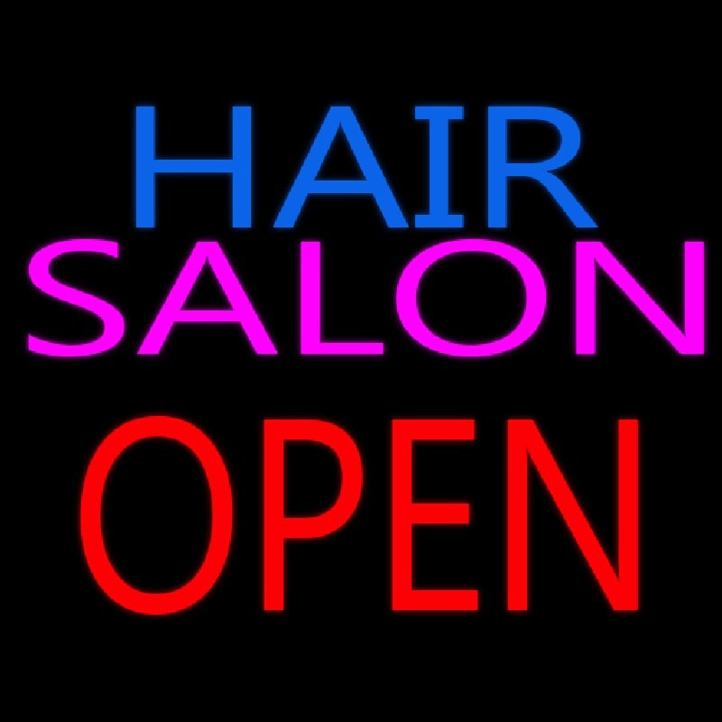 Hair Salon Block Open Enseigne Néon