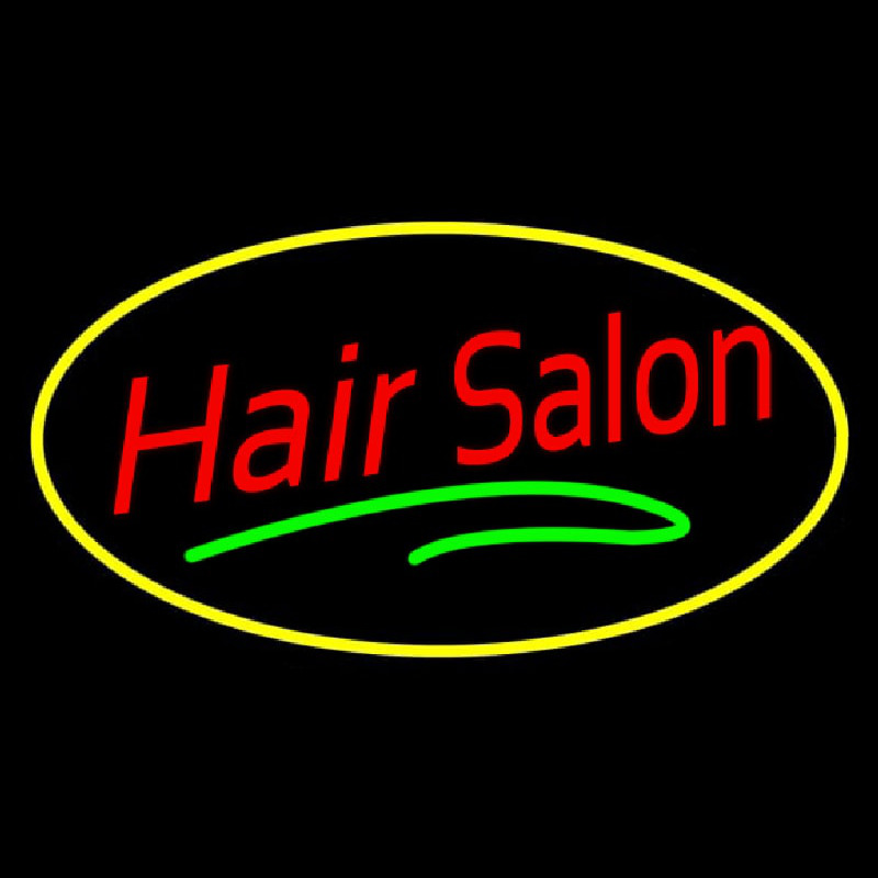 Hair Salon Oval Red Enseigne Néon