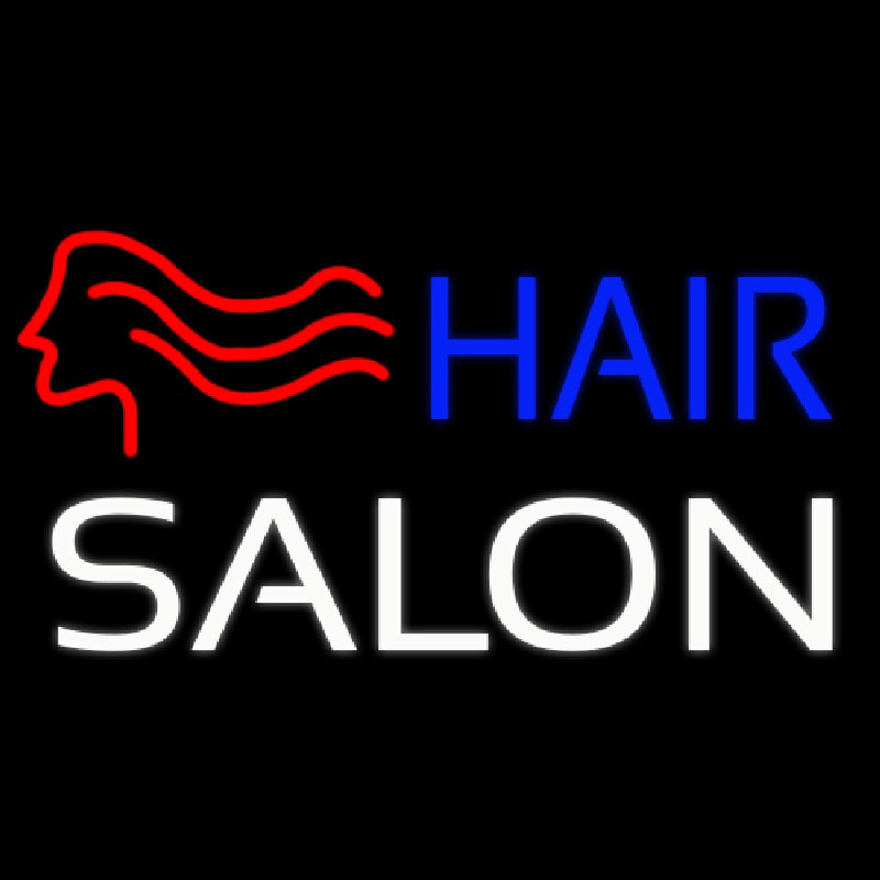 Hair Salon With Girl Logo Enseigne Néon