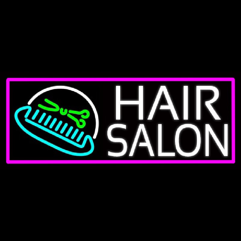 Hair Salon With Scissor And Comb Enseigne Néon