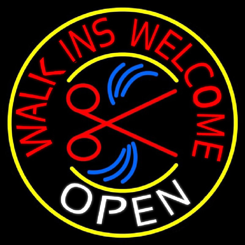 Hair Walk Ins Welcome Enseigne Néon