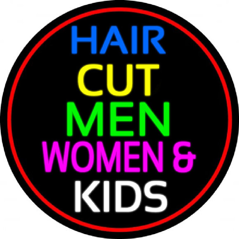 Haircut Men Women And Kids Enseigne Néon