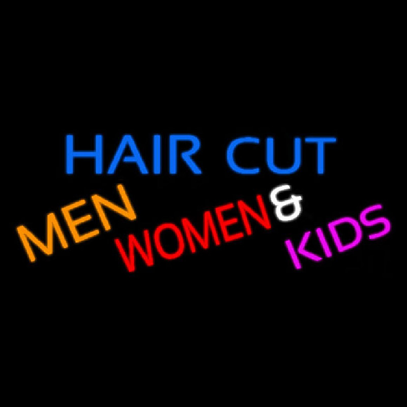 Haircut Men Women And Kids Enseigne Néon