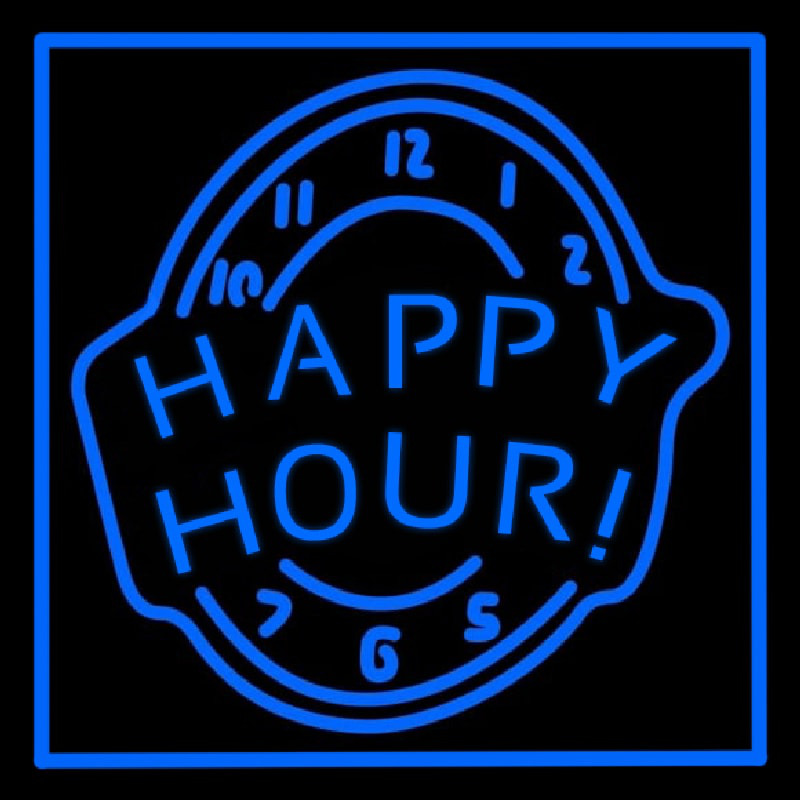 Happy Hour Blue Enseigne Néon