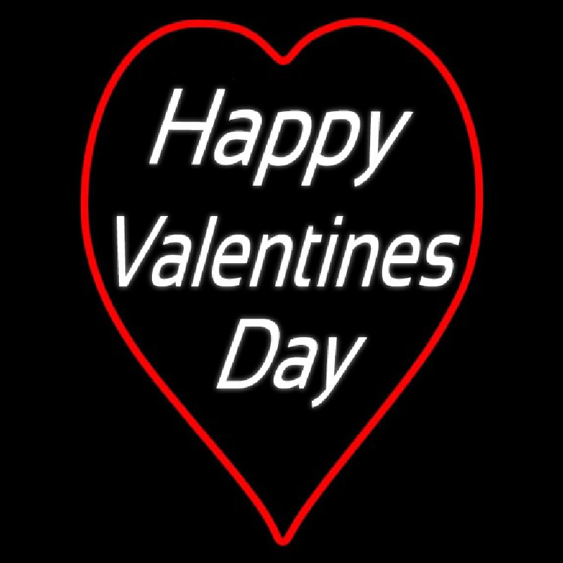Happy Valentines Day Heart Logo Enseigne Néon