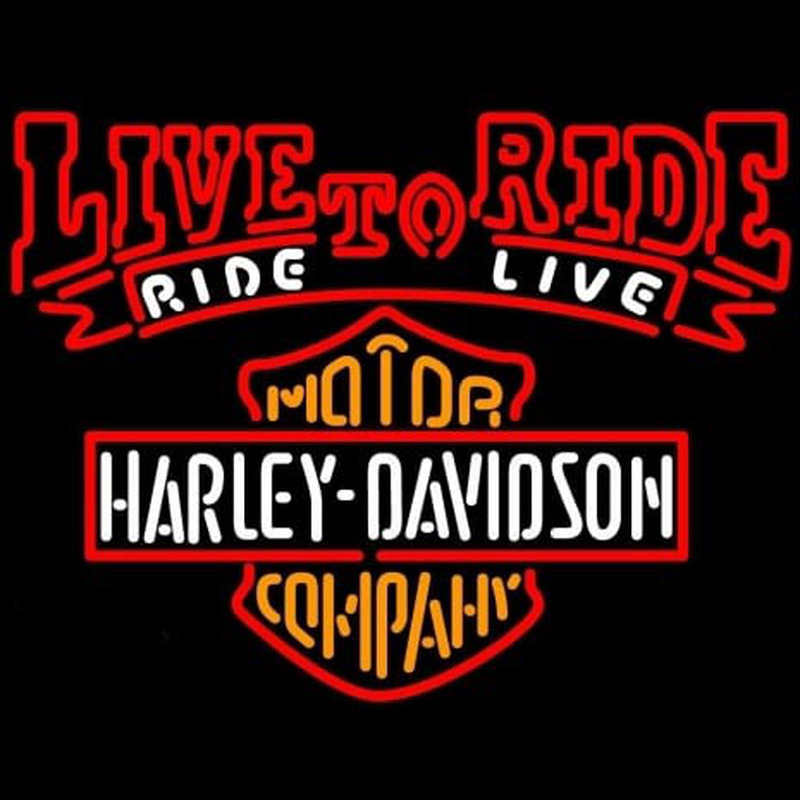 Harley Davidson Live To Ride Ride To Live Enseigne Néon