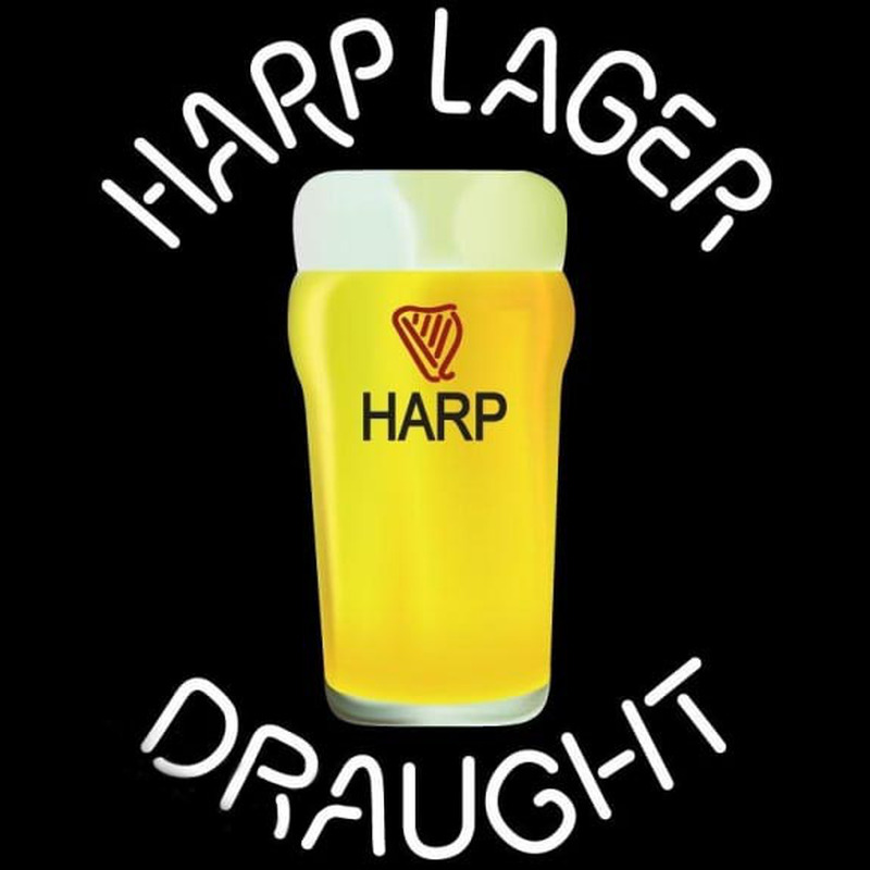 Harp Lager Draught Glass Beer Sign Enseigne Néon