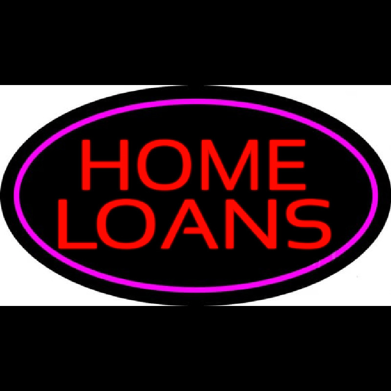 Home Loans Oval Pink Enseigne Néon