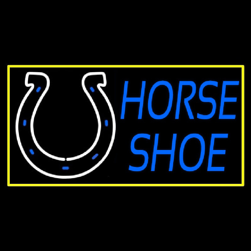 Horse Shoe Logo With Border Enseigne Néon