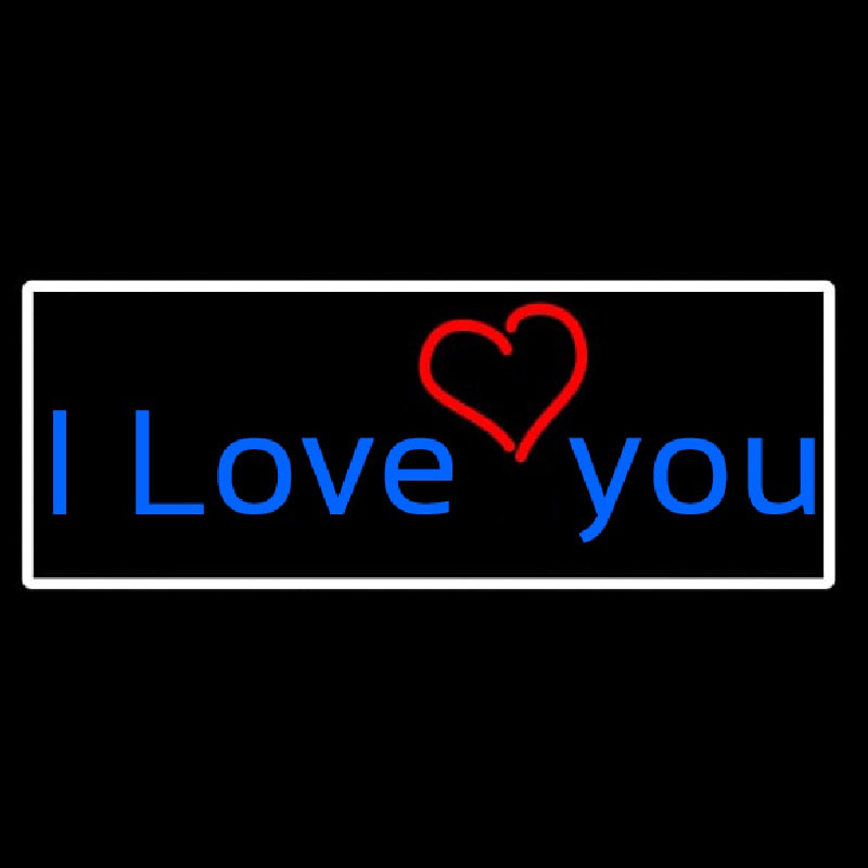I Love You And Heart With White Border Enseigne Néon