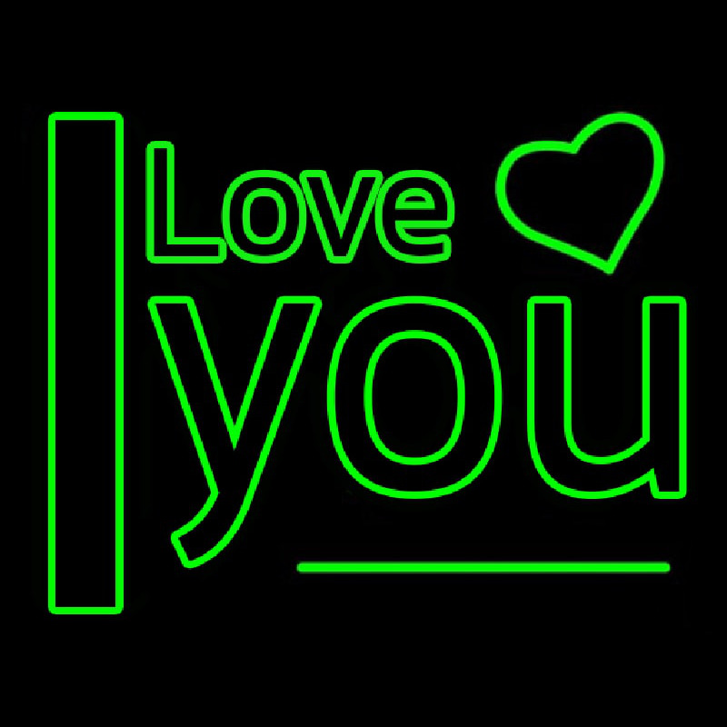 I Love You Green Enseigne Néon