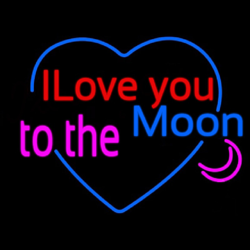 I Love You To The Moon Enseigne Néon