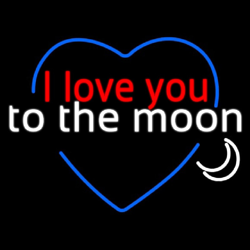 I Love You To The Moon Enseigne Néon