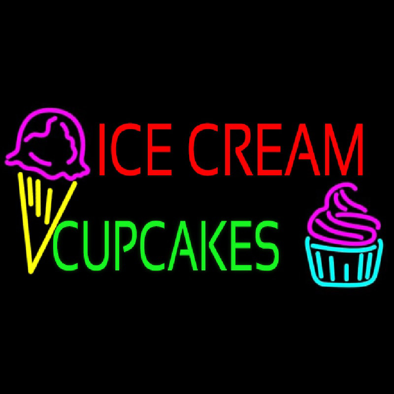 Ice Cream Cupcakes Enseigne Néon
