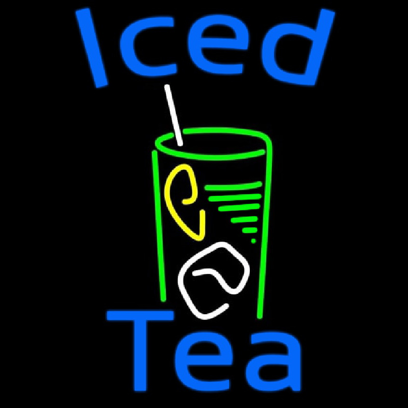 Iced Tea With Glass Enseigne Néon