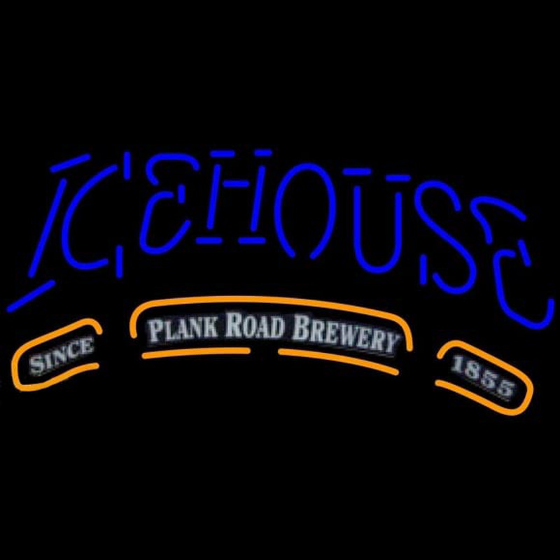 Icehouse Plank Road Brewery Blue Beer Sign Enseigne Néon