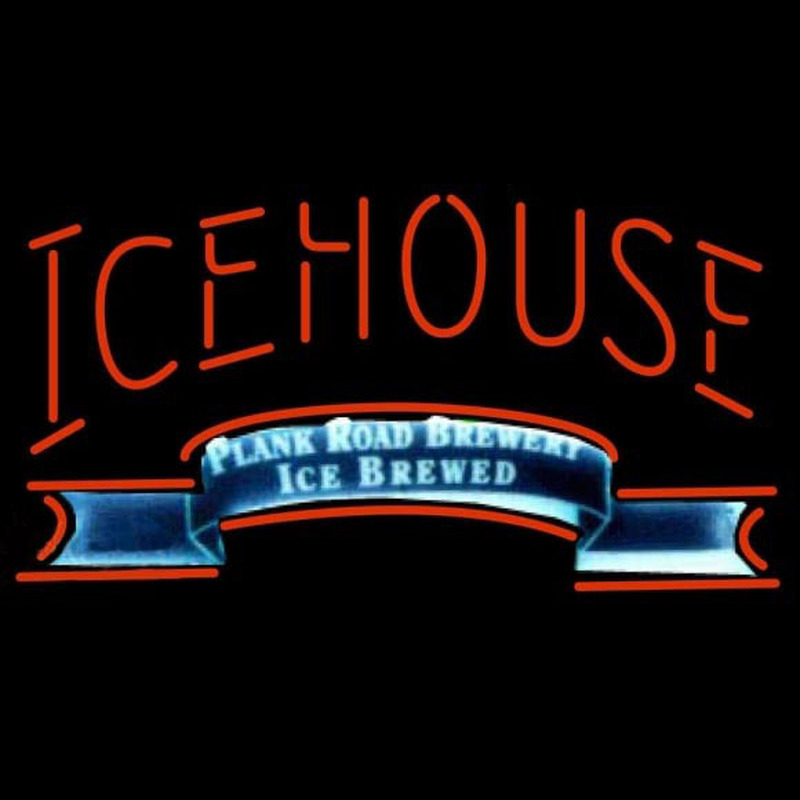 Icehouse Plank Road Brewery Red Beer Sign Enseigne Néon