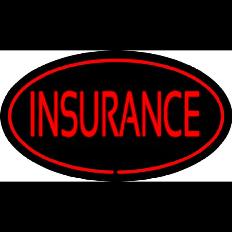 Insurance Oval Red Enseigne Néon