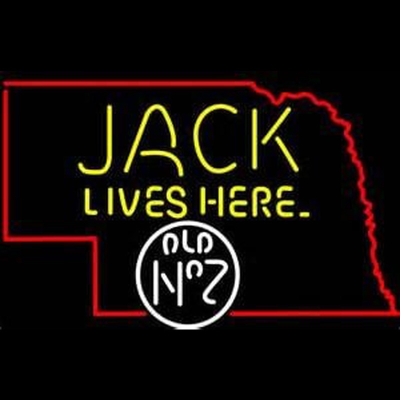 Jack Daniels Jack Lives Here Nebraska Whiskey Enseigne Néon