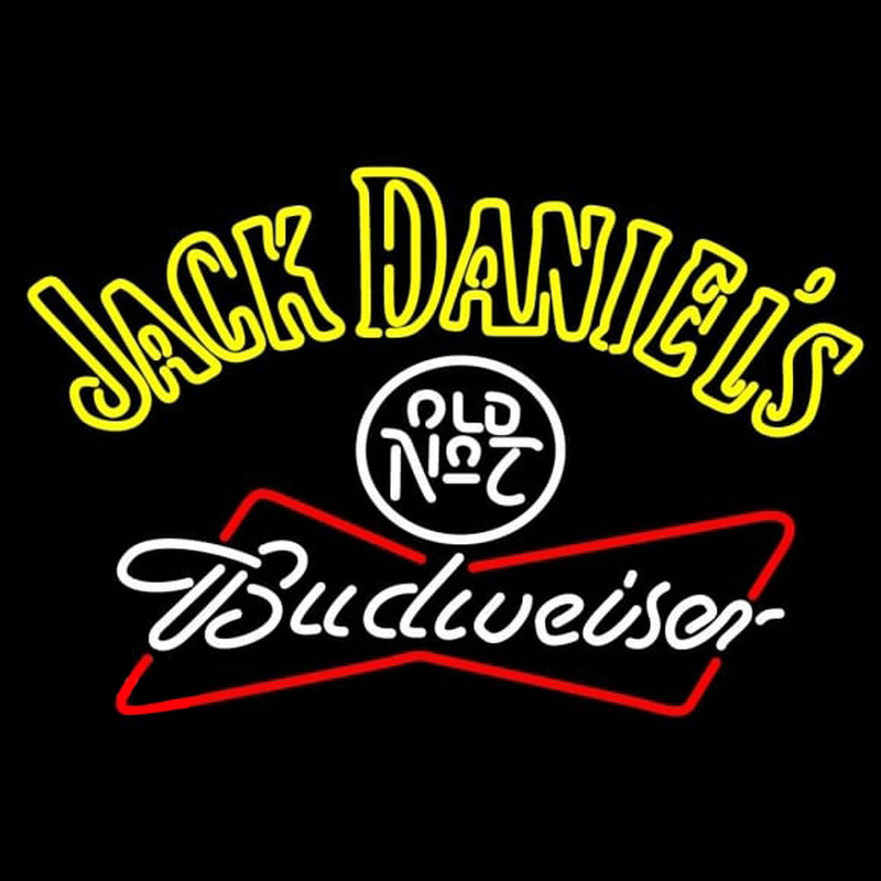 Jack Daniels with Budweiser Logo Enseigne Néon