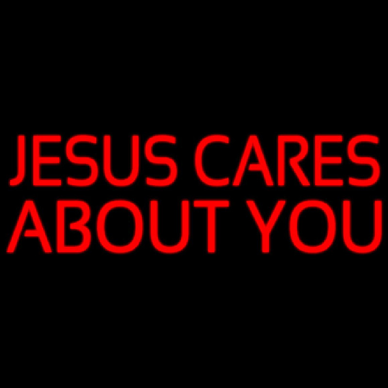 Jesus Cares About You Enseigne Néon
