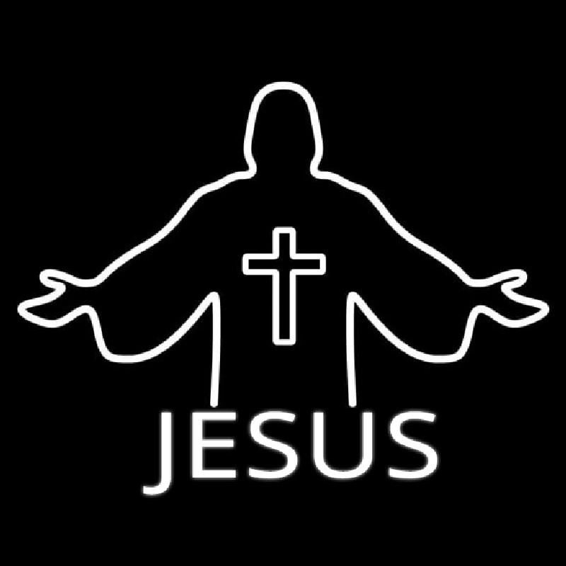 Jesus Christian Cross Enseigne Néon