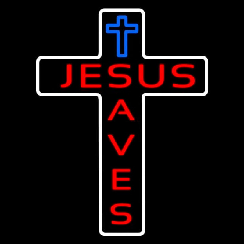 Jesus Saves With Cross Enseigne Néon