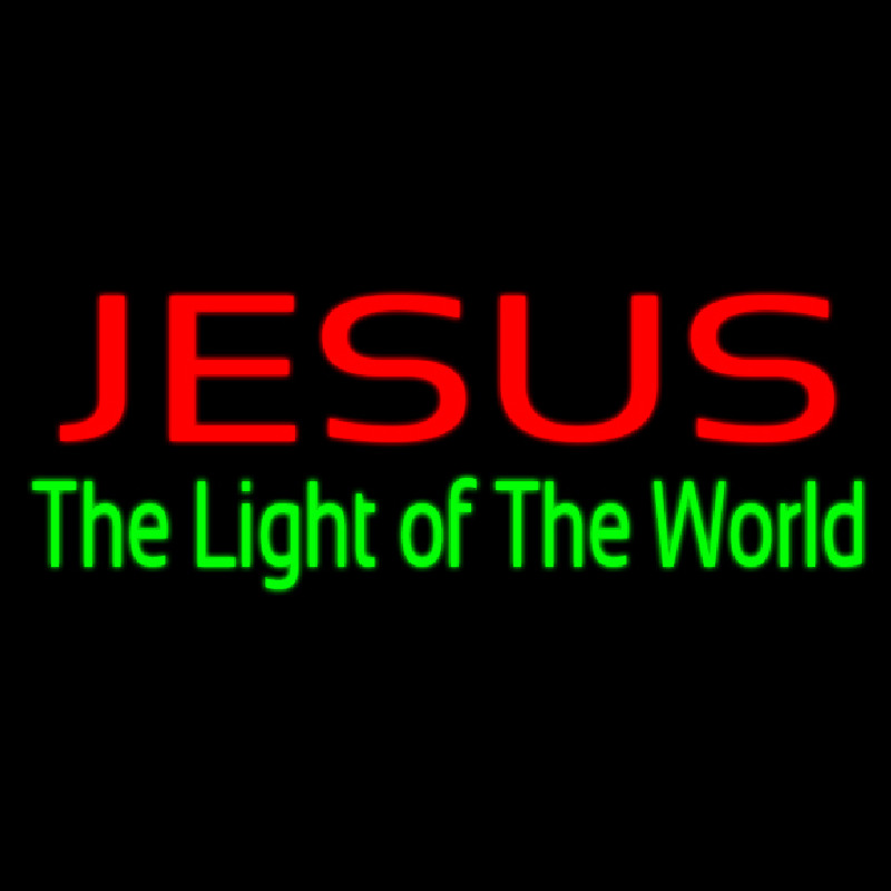 Jesus The Light Of World Enseigne Néon