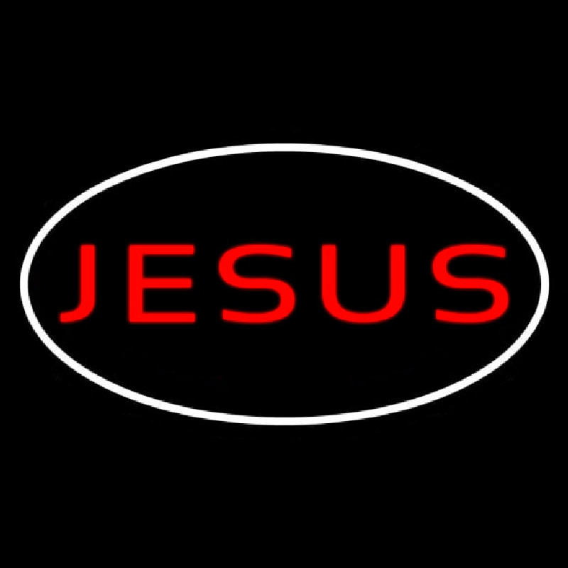 Jesus White Border Enseigne Néon