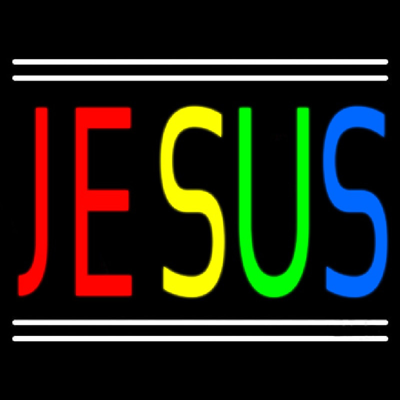 Jesus With Line Enseigne Néon