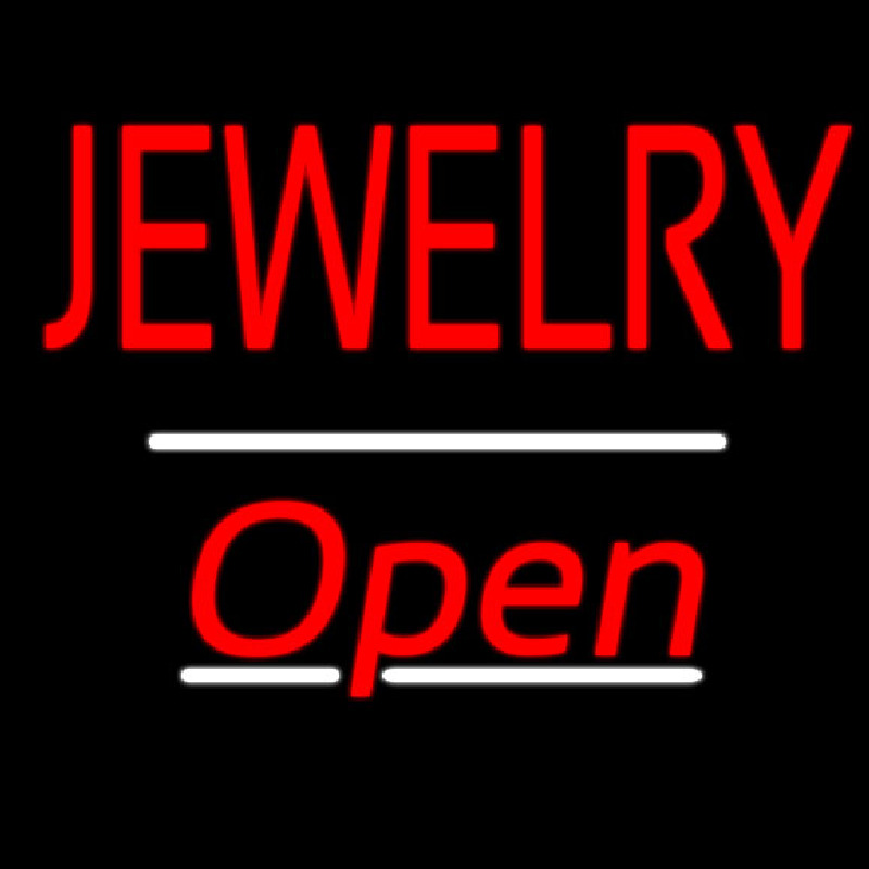 Jewelry Block Open White Line Enseigne Néon