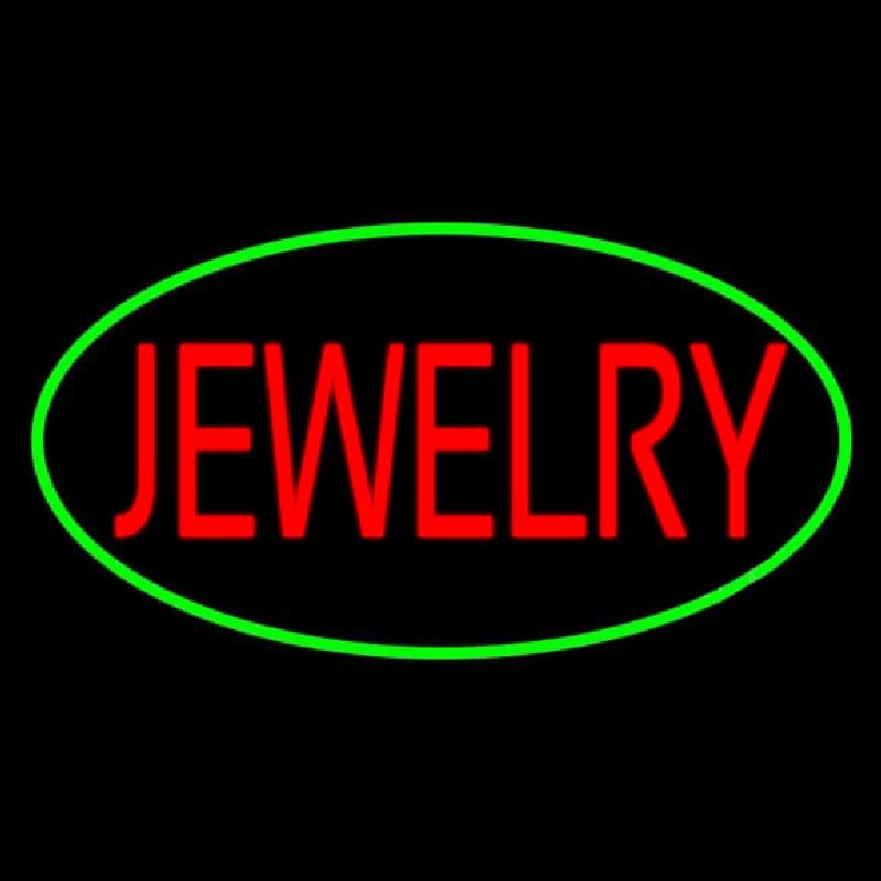 Jewelry Block Oval Green Enseigne Néon