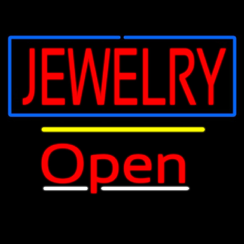 Jewelry Blue Border Open Yellow Line Enseigne Néon
