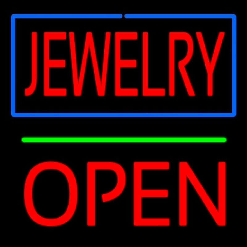 Jewelry Green Line Open Block Enseigne Néon