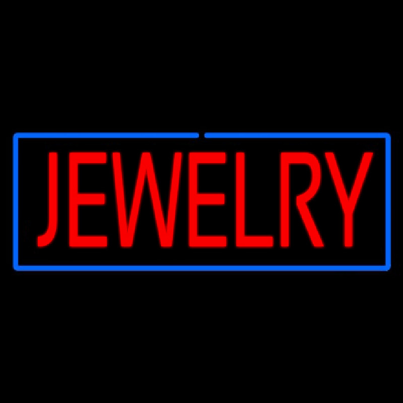 Jewelry Rectangle Blue Enseigne Néon