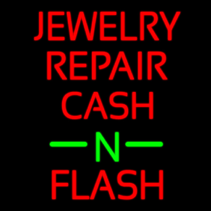 Jewelry Repair Cash N Flash White Border Enseigne Néon