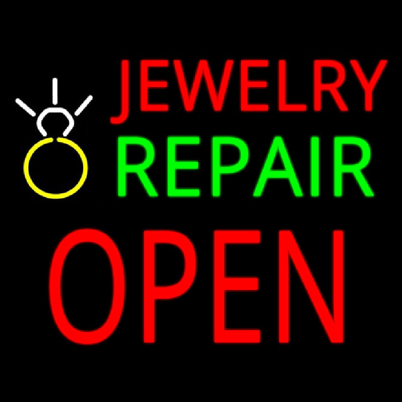 Jewelry Repair Open Logo Enseigne Néon
