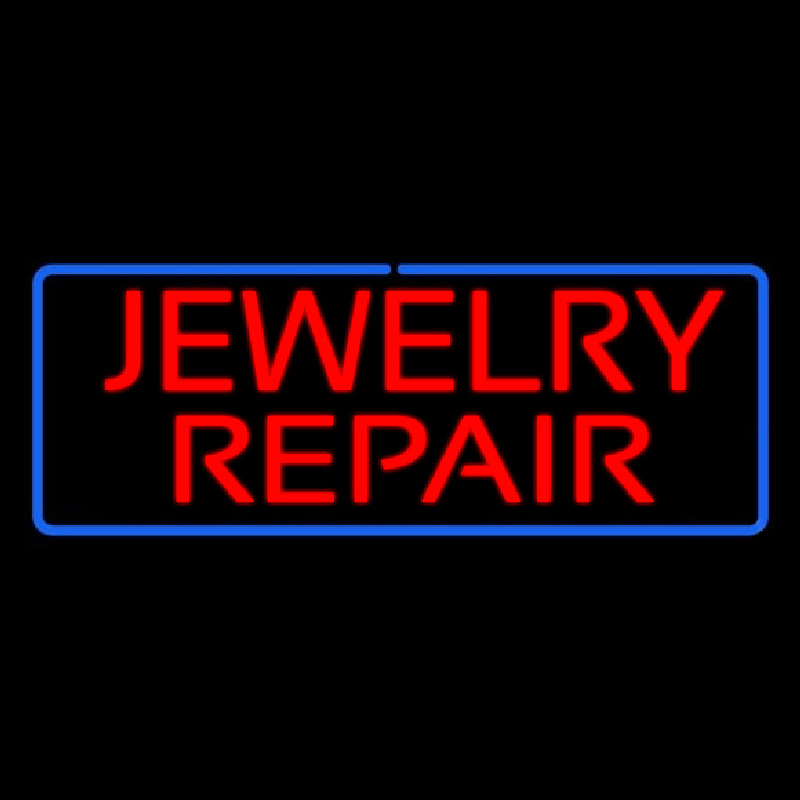 Jewelry Repair Rectangle Blue Enseigne Néon